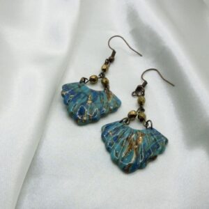 Turquoise Fan Dangle Earrings