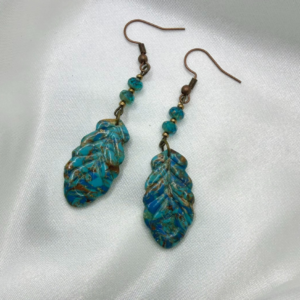 Turquoise Leaf Dangle Earrings