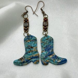 Turquoise Cowboy Boot Earrings